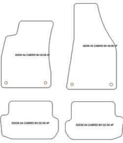 Tappetini auto per Audi A4 (8H) Cabrio 2002-2006