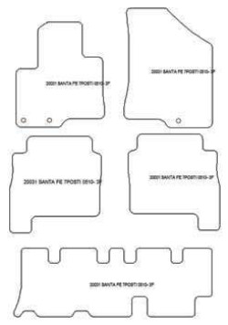 Alfombrillas para Hyundai Santa Fe II (CRD) 7 asientos 06.2010-10.2012 MTM One