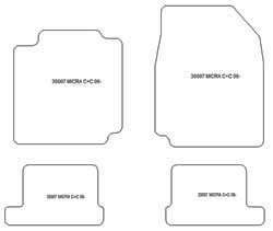 Alfombrillas para Nissan Micra (K12) CC 2002-2010 MTM One