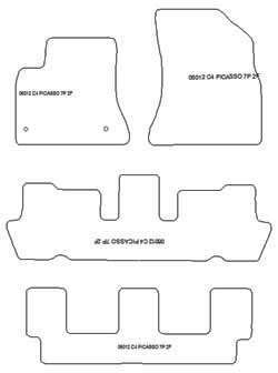 Alfombrillas para Citroen C4 Grand Picasso 7 asientos 10.2006-2013 MTM Plus