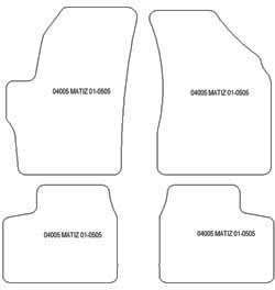 Alfombrillas para Chevrolet Matiz 2001-2005 MTM Top