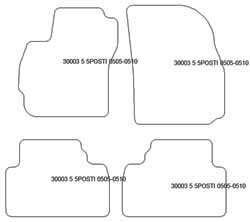 Alfombrillas para Mazda 5 II 5 asientos 2005-09.2010 MTM Top