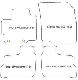 Alfombrillas para Mitsubishi Space Star II 03.2013-2017 MTM Top