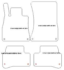 Alfombrillas para Mercedes Clase S (W222) corta 2013-11.2020 MTM Top